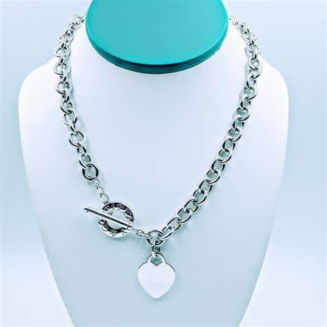 sterling silver heart toggle necklace.